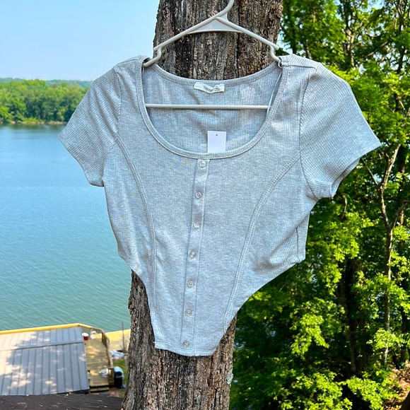 Timing Tops - Button front, cropped corset top.